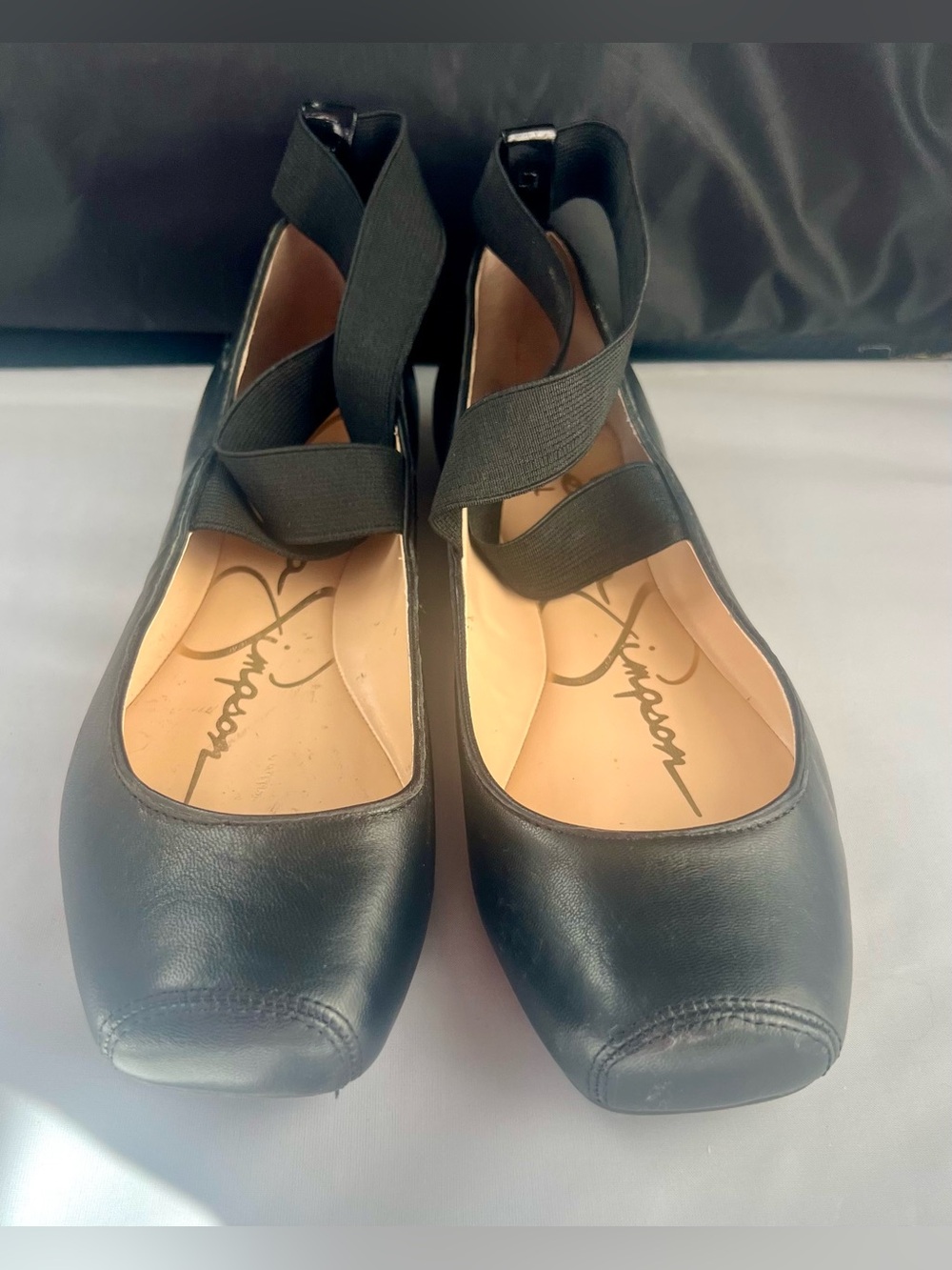 Jessica Simpson Mandalaye Elastic Criss-Cross Ankle Strap Ballet Flats 9.5M - Picture 4 of 7